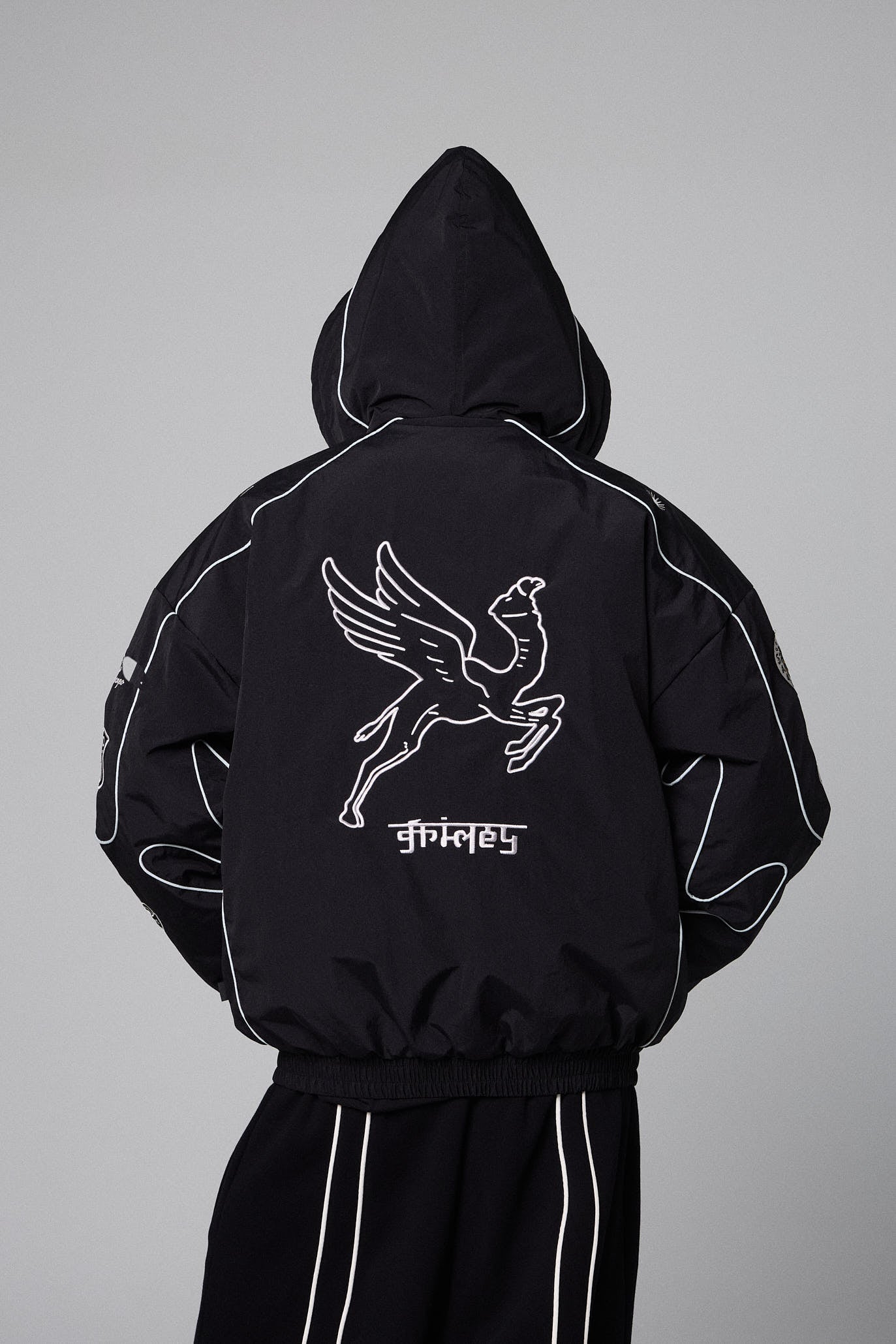 RACE WAR PULL OVER JACKET BLACK