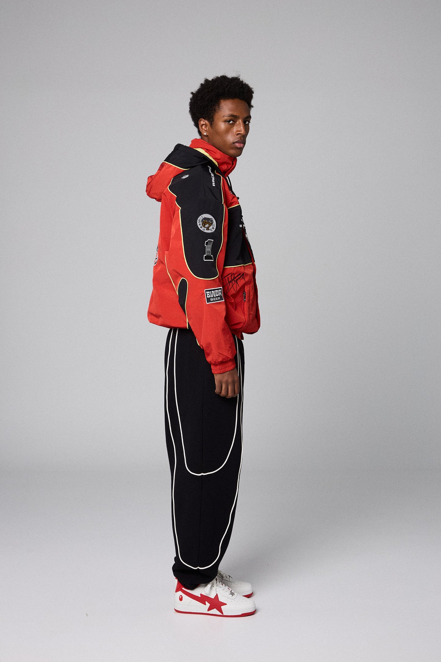 RACE WAR PULL OVER JACKET RED