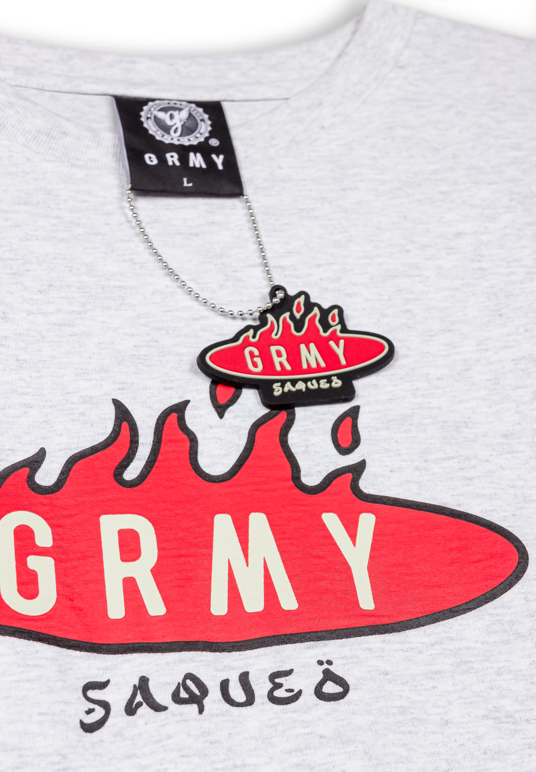 BURN IN FLAMES REGULAR TEE SPORT GREY