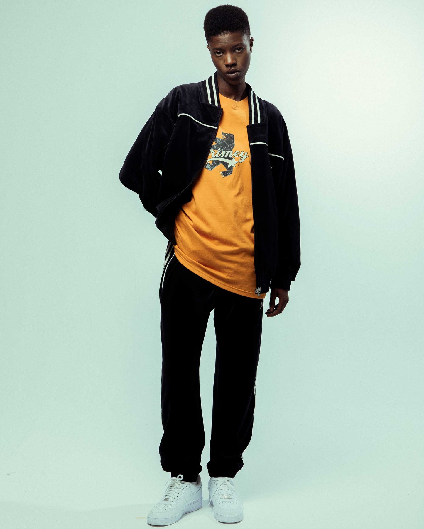 MADRID VELVET TRACK JACKET BLACK