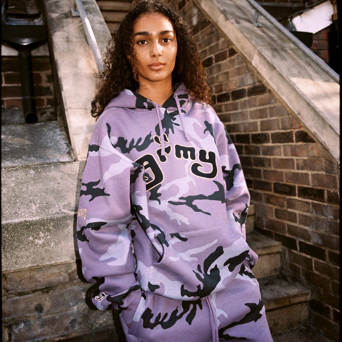 ALL OVER PRINT TUSKER TEMPLE VINTAGE HOODIE PURPLE