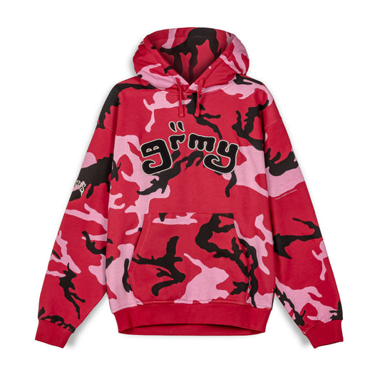 ALL OVER PRINT TUSKER TEMPLE VINTAGE HOODIE RED