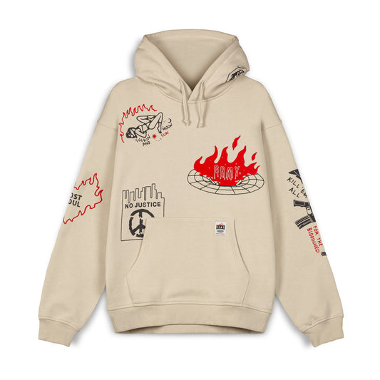 BACK AT YOU WIDE HOLE VINTAGE HOODIE CREAM