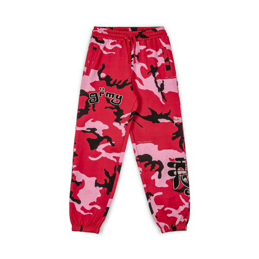 ALL OVER PRINT TUSKER TEMPLE SWEATPANTS RED