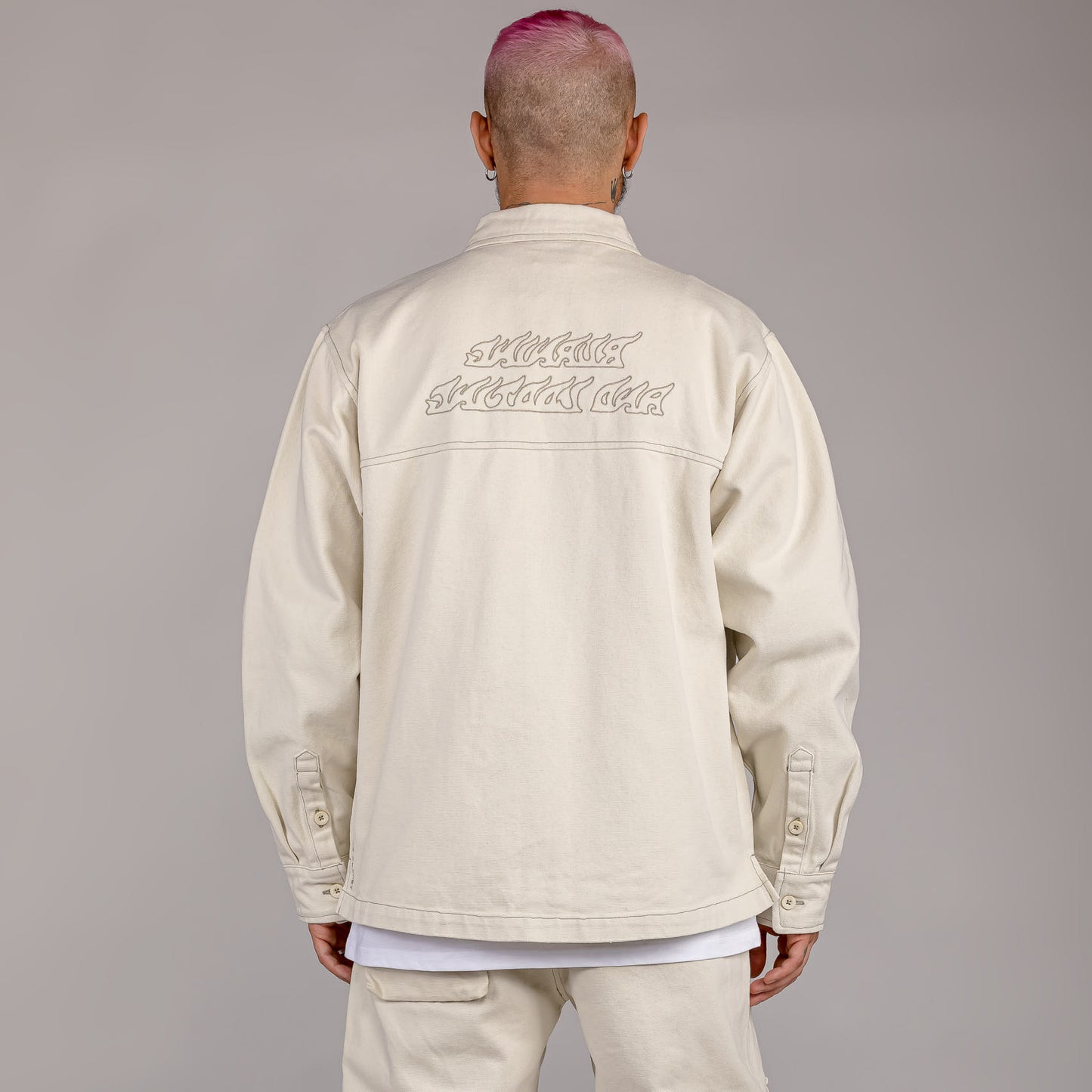 GRIMEY SNOW FOX CANVAS LONG SLEEVE SHIRT CAMEL