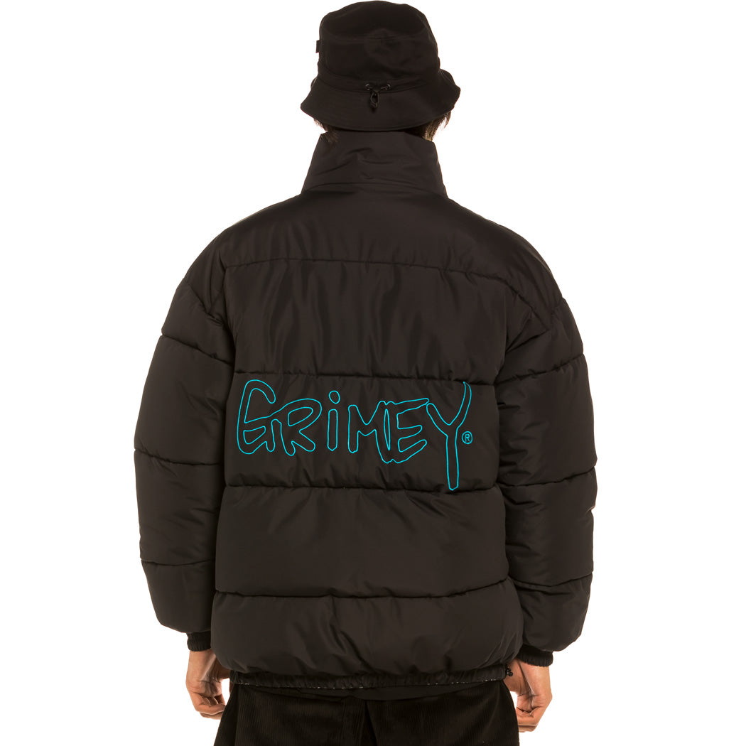 GRIMEY GRIMEY GEM CUTTING REVERSIBLE PUFFY JACKET BLACK