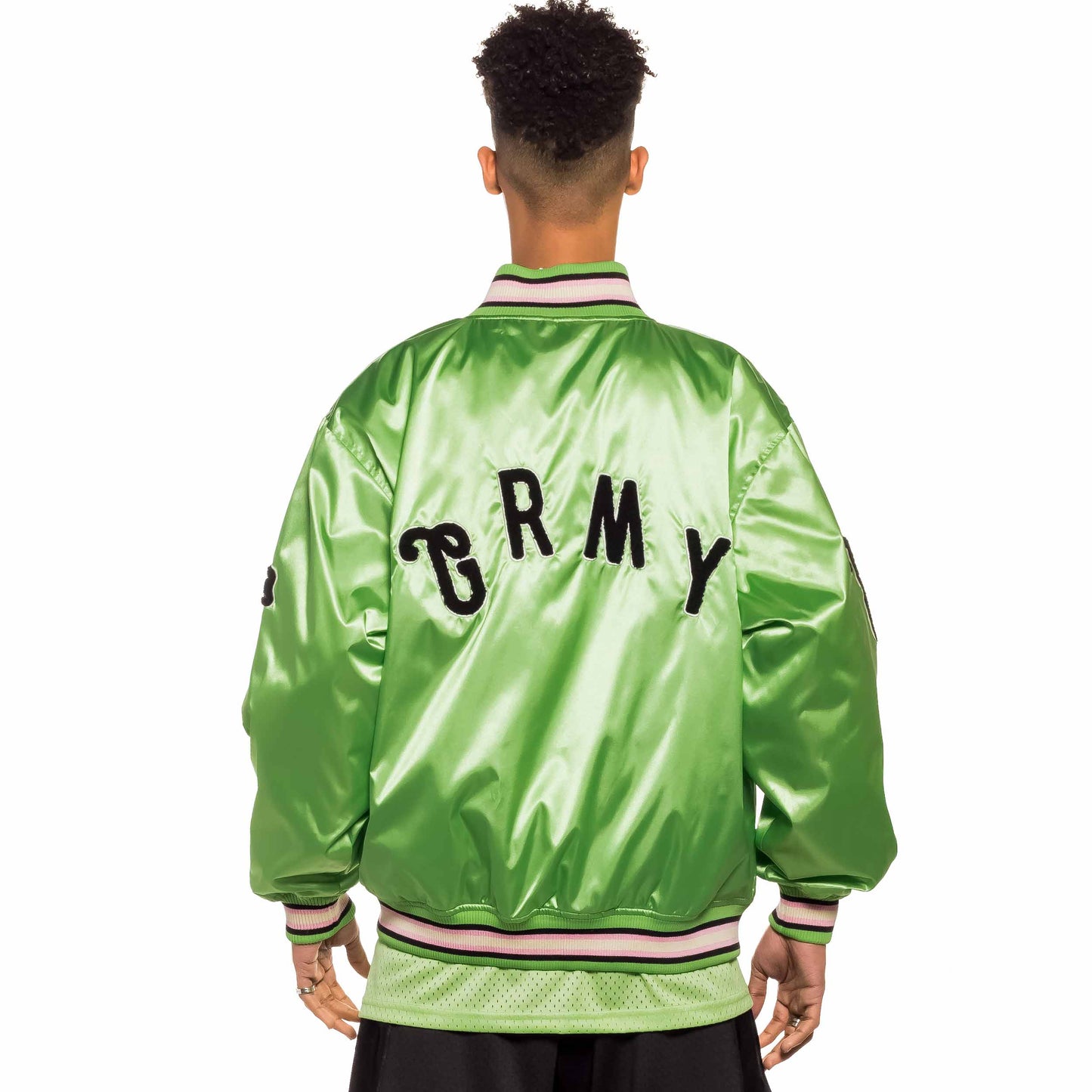 GRIMEY JUNGLE PUNCH SATIN JACKET GREEN