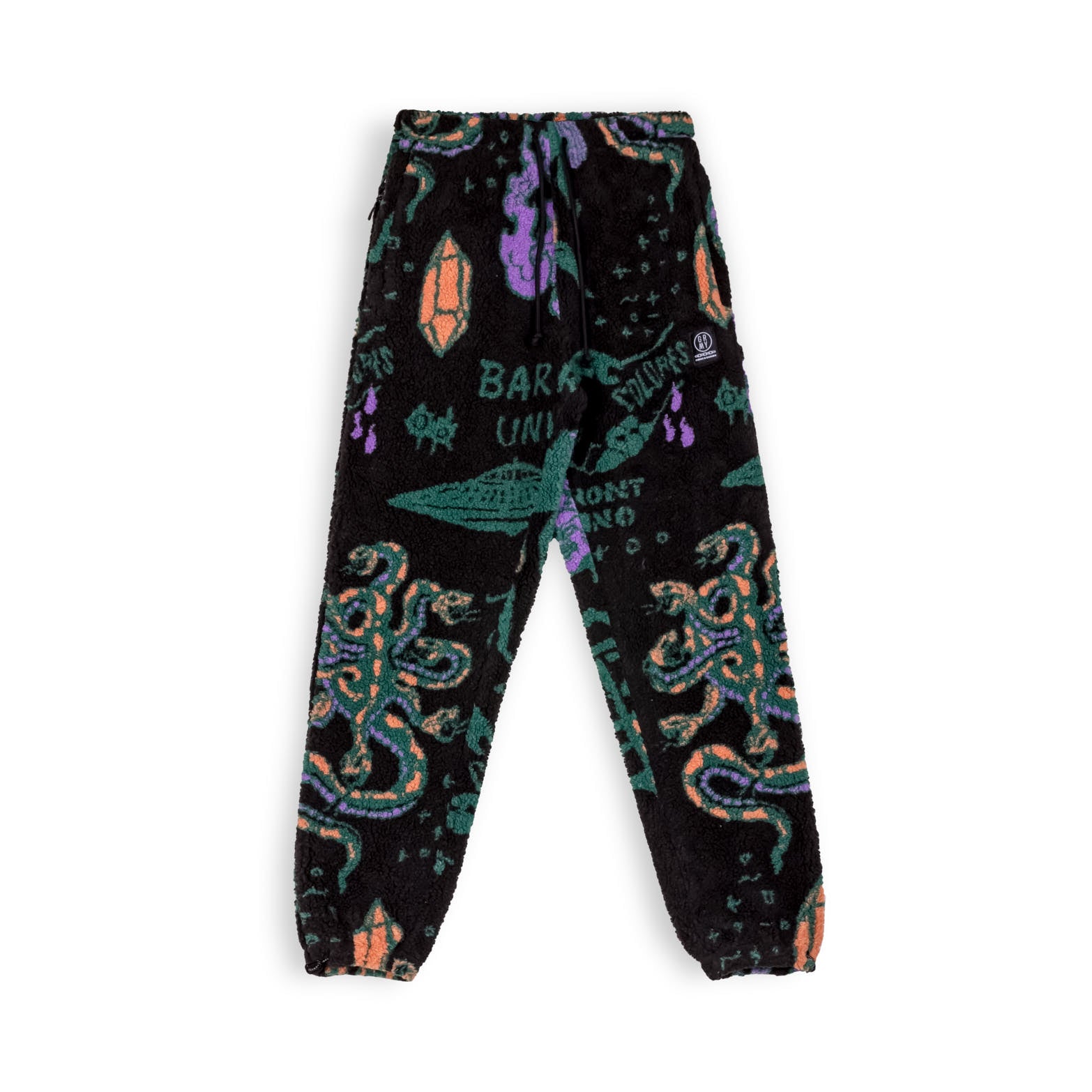 Aries Paisley Fleece Track Pants In Black