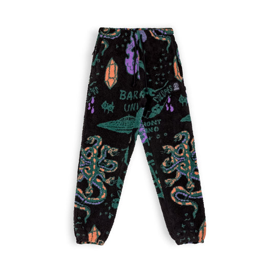 GRIMEY LOST BOYS ALL OVER JACQUARD SHERPA PANTS BLACK