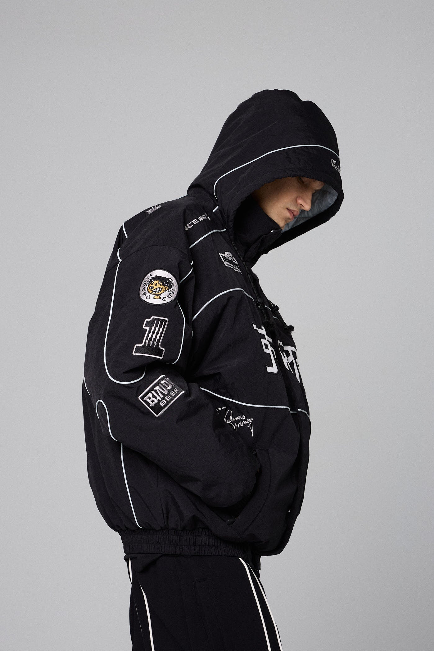 RACE WAR PULL OVER JACKET BLACK