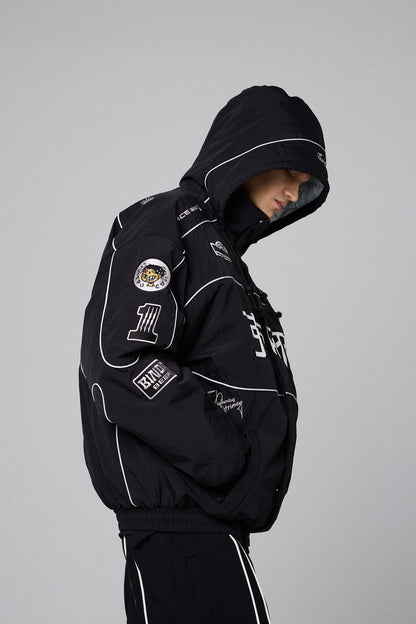 RACE WAR PULL OVER JACKET BLACK