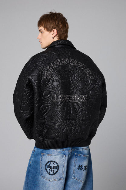 SAMPANS PU LEATHER JACKET BLACK