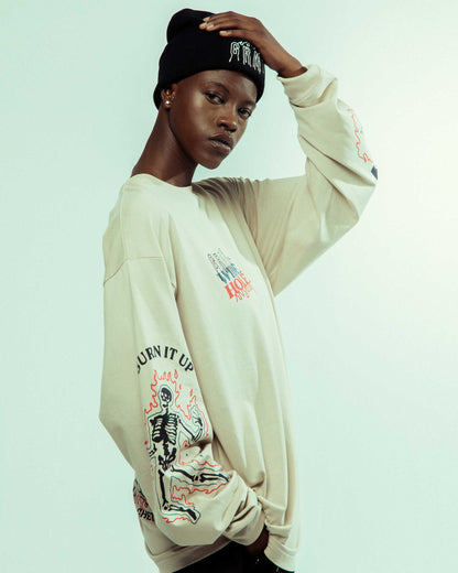 BACK AT YOU LONG SLEEVE TEE CREAM