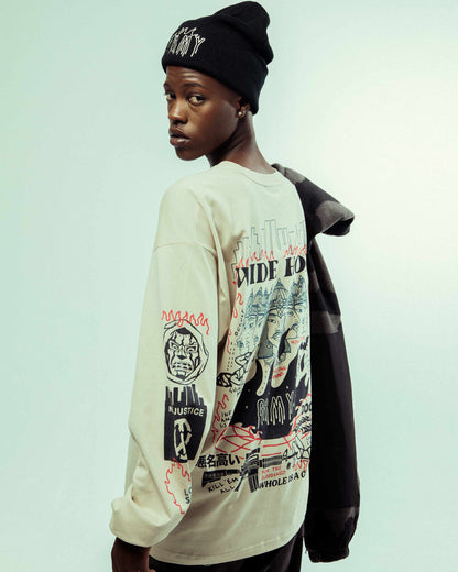 BACK AT YOU LONG SLEEVE TEE CREAM