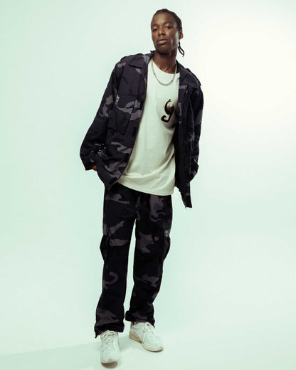 ALL OVER PRINT TUSKER TEMPLE TRACK JACKET BLACK