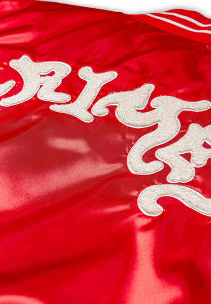 CAUSING PANIC SATIN JACKET RED