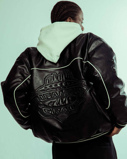 MADRID PU LEATHER JACKET BLACK