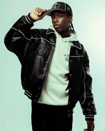 MADRID PU LEATHER JACKET BLACK