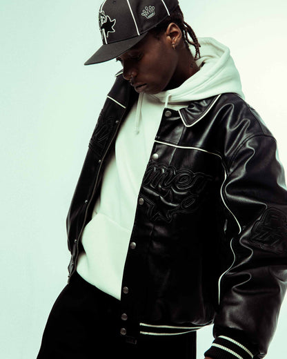 MADRID PU LEATHER JACKET BLACK