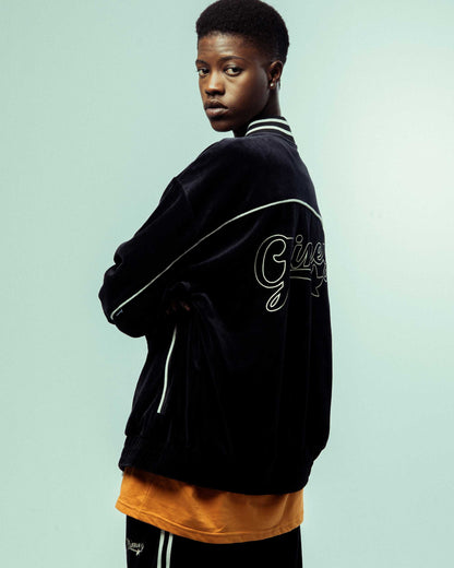 MADRID VELVET TRACK JACKET BLACK