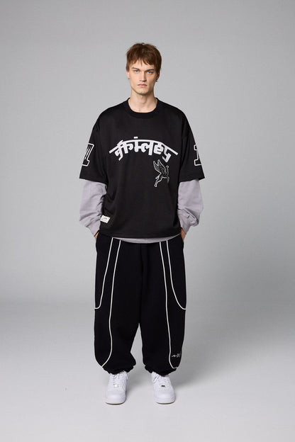 RACE WAR MESH LONG SLEEVE TEE BLACK