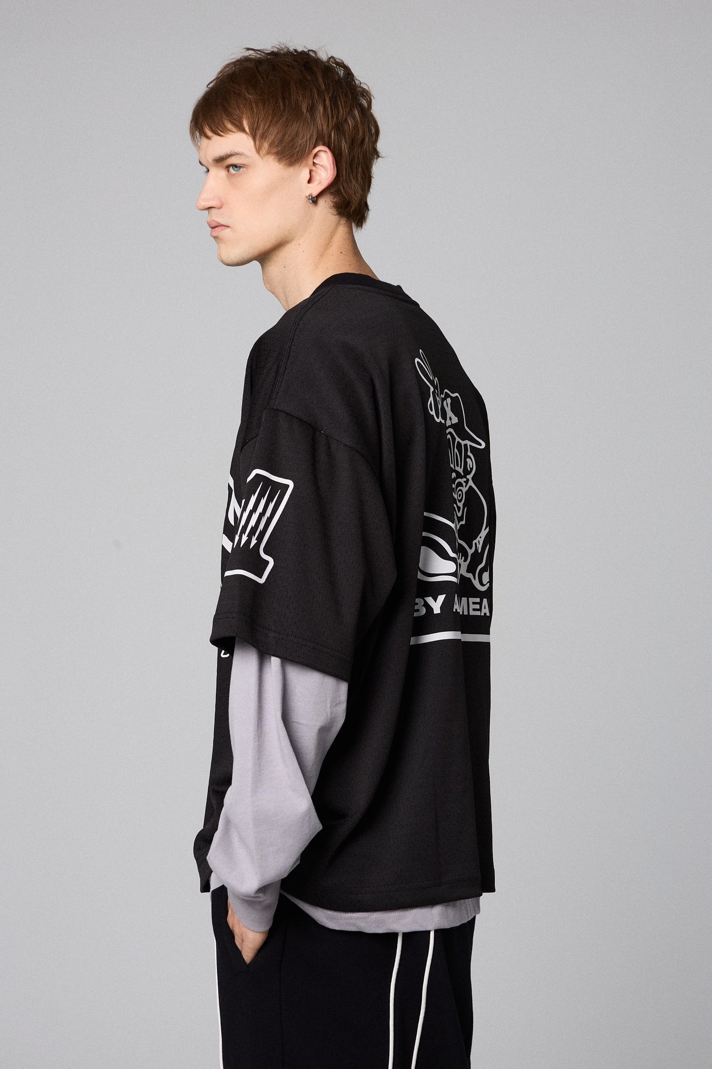 RACE WAR MESH LONG SLEEVE TEE BLACK