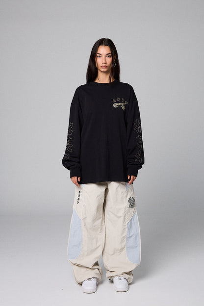 SAMPANS LONG SLEEVE TEE BLACK