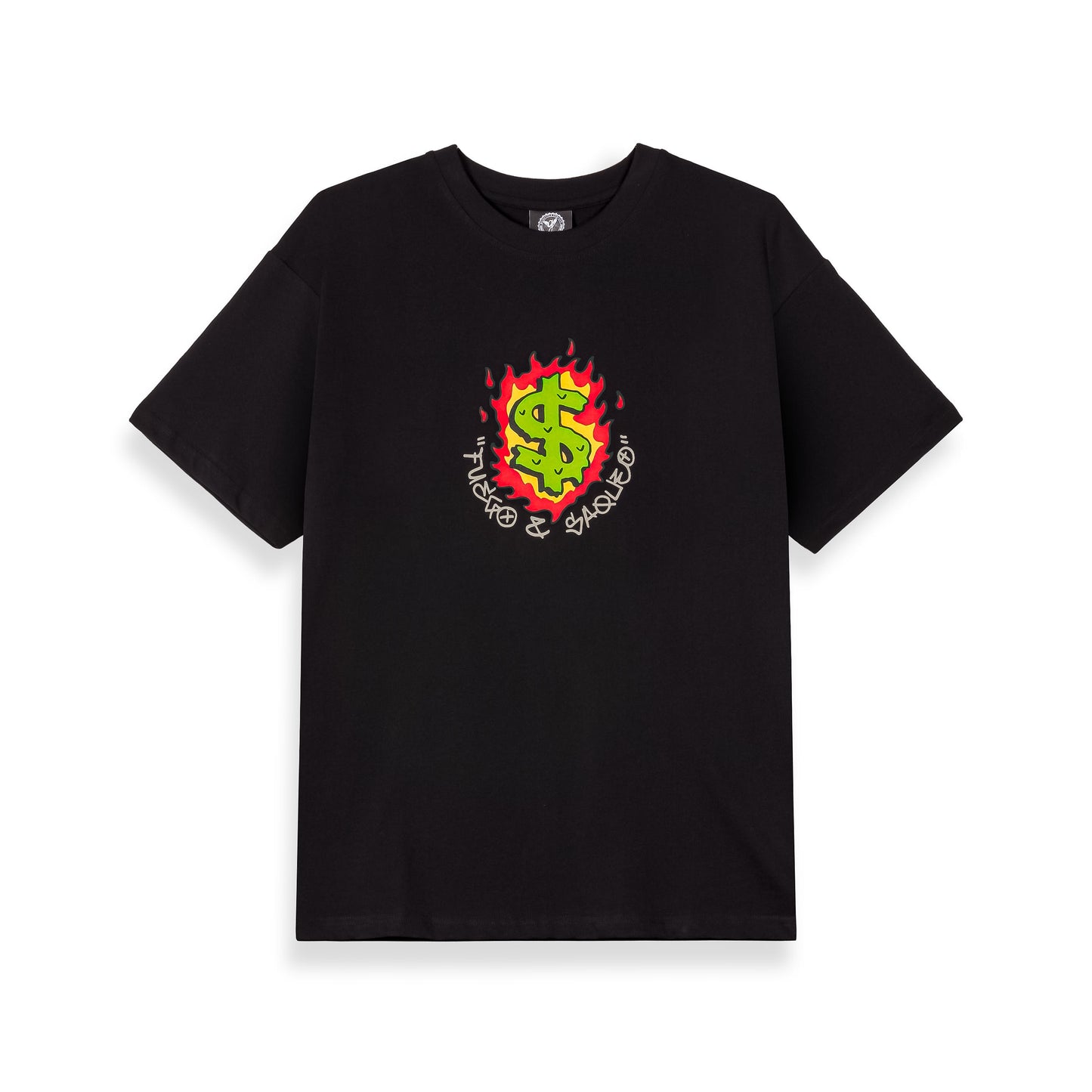 THE SHELTER BUCKS TO BURN REGULAR TEE BLACK