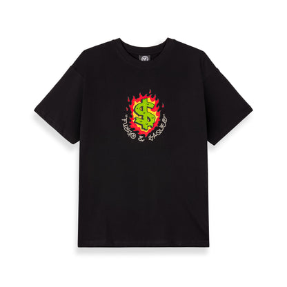 THE SHELTER BUCKS TO BURN REGULAR TEE BLACK