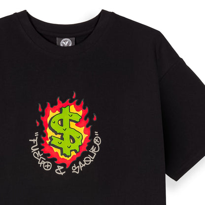 THE SHELTER BUCKS TO BURN REGULAR TEE BLACK