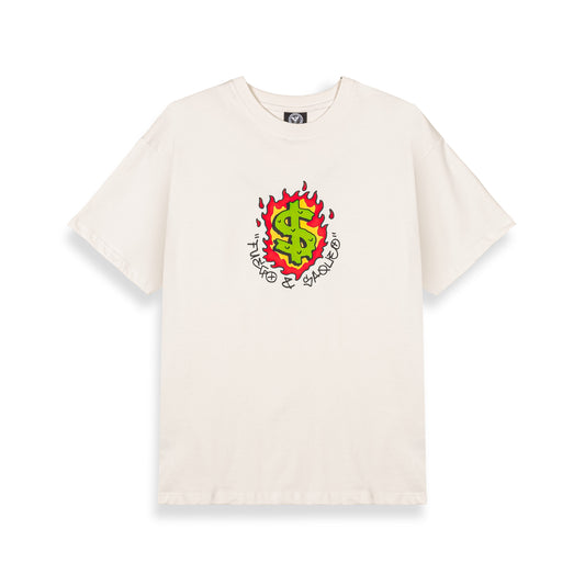 THE SHELTER BUCKS TO BURN REGULAR TEE OFF WHITE