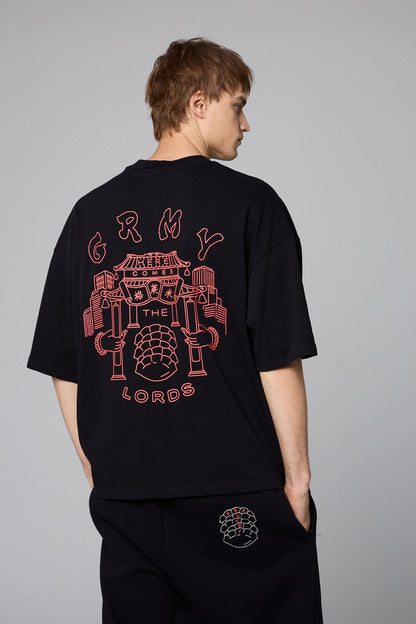 SAMPANS THE LORDS BOXY TEE BLACK