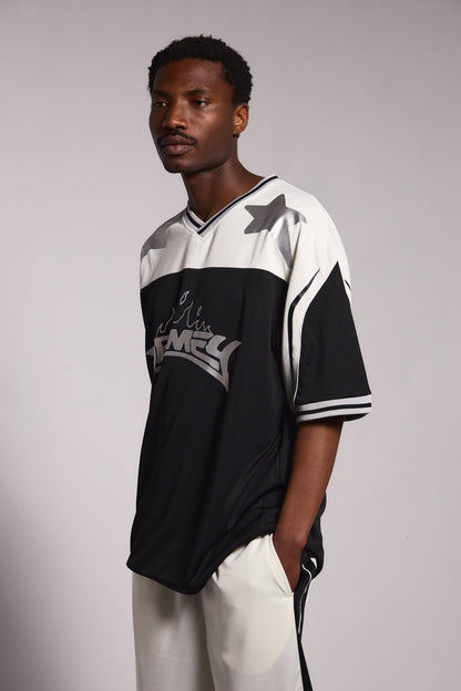 INFAMOUS DEEPER V NECK OVERSIZE TEE BLACK