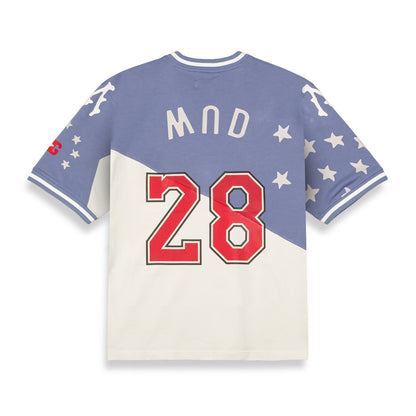 MUD'S THE RESIDENCE V NECK OVERSIZED TEE BLUE