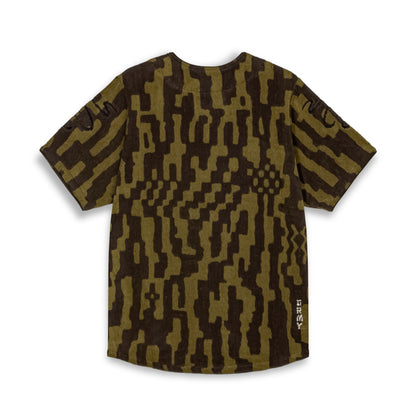 LUCKY DRAGON ALL OVER JACQUARD BASEBALL JERSEY BLACK