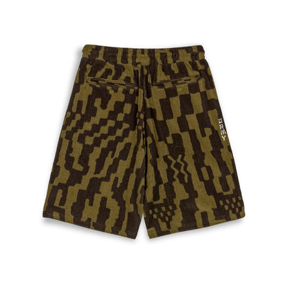 LUCKY DRAGON ALL OVER JACQUARD BAGGY SWEATSHORTS BLACK