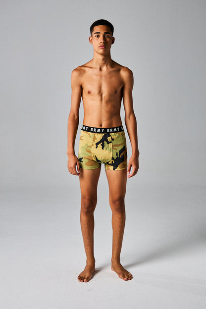 FOLLOW THE DOLLAR BOXERS SHORTS BROWN CAMO