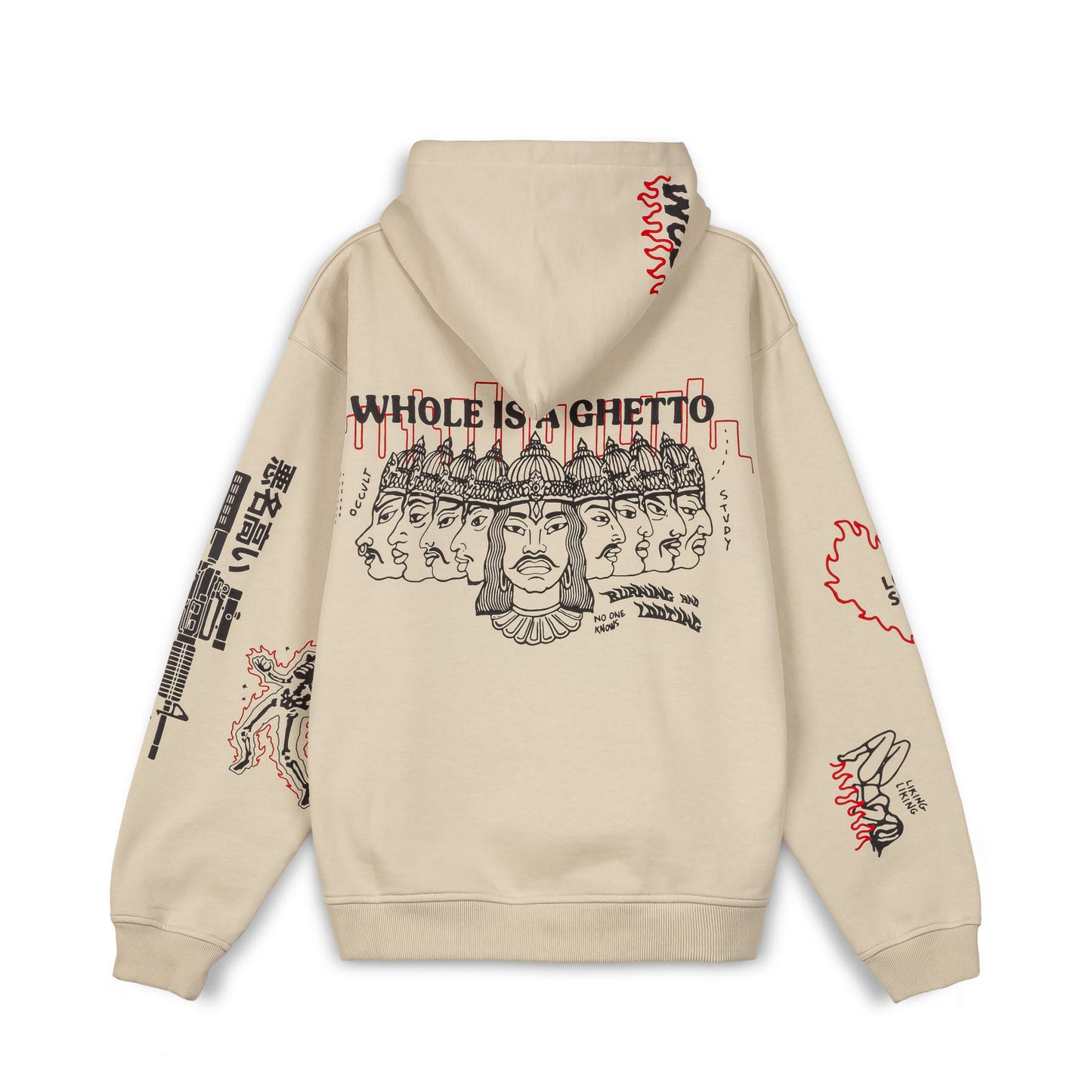 BACK AT YOU WIDE HOLE VINTAGE HOODIE CREAM