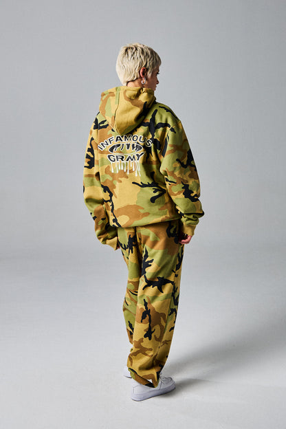 FOLLOW THE DOLLAR CAMO VINTAGE HOODIE BROWN CAMO
