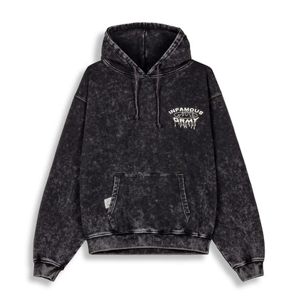 FOLLOW THE DOLlAR WASHED VINTAGE HOODIE WASHED BLACK