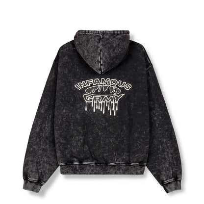 FOLLOW THE DOLlAR WASHED VINTAGE HOODIE WASHED BLACK