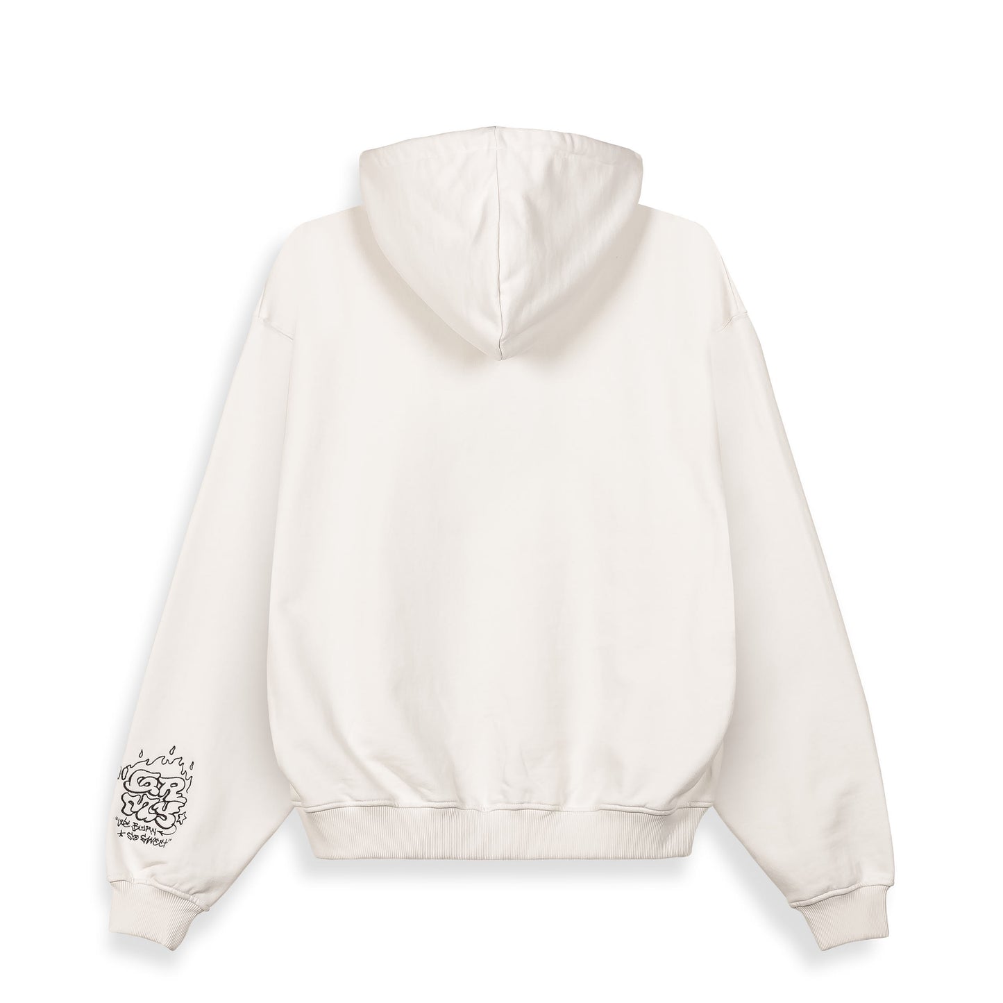 THE SHELTER WE BURN SO SWEET BOXY HOODIE OFF WHITE