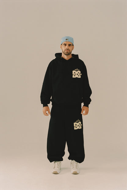 THE SWARM DC SHOES X GRIMEY BOXY HOODIE BLACK