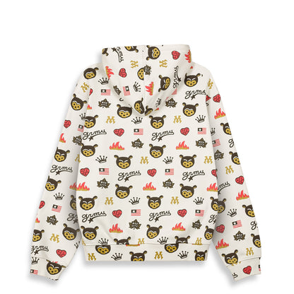 MUD'S THE RESIDENCE BEAR REGULAR ZIPPER HOODIE OFF WHITE