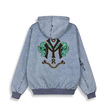 SWEET SCIENCE DENIM JACQUARD JACKET WASHED BLUE