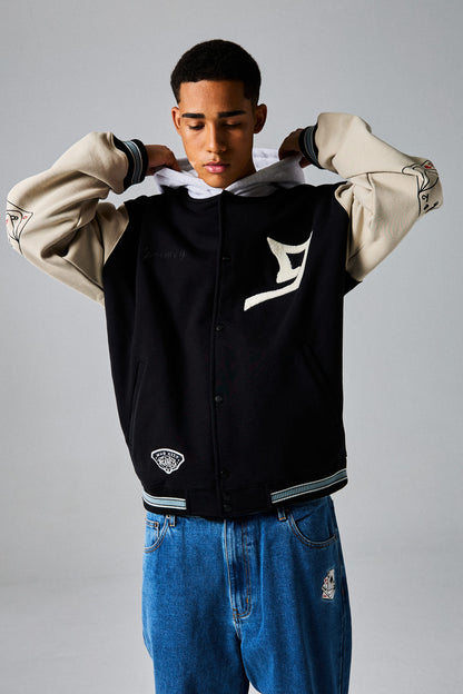 DEEPERFLEECE HEAVYWEIGHT HOODED JACKET BLACK