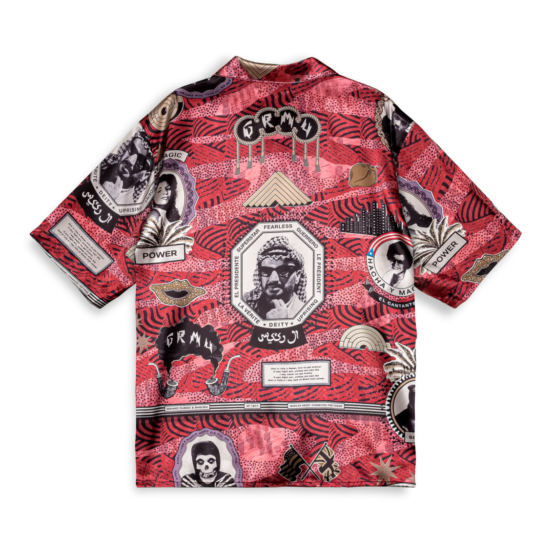 SUPASTAR SATIN BUTTON UP SHIRT RED