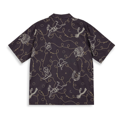 LONE HAND BUTTON UP SHIRT BLACK