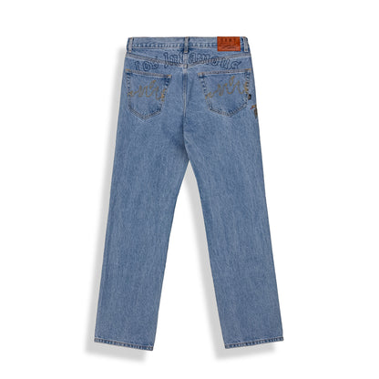 THE PLANET REGULAR DENIM PANTS WASHED BLUE