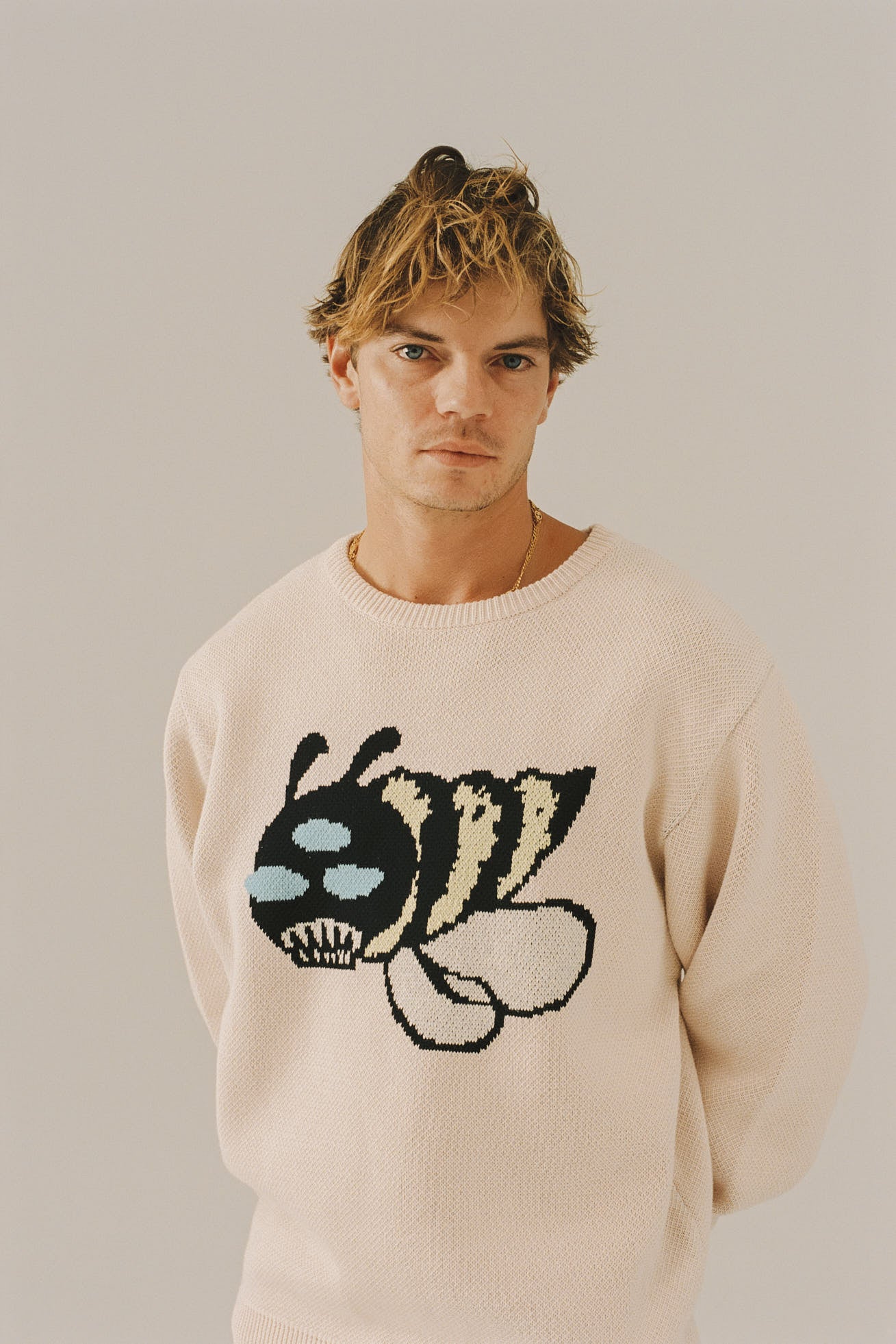 THE SWARM DC SHOES X GRIMEY RAW HONEY KNIT SWEATER PINK